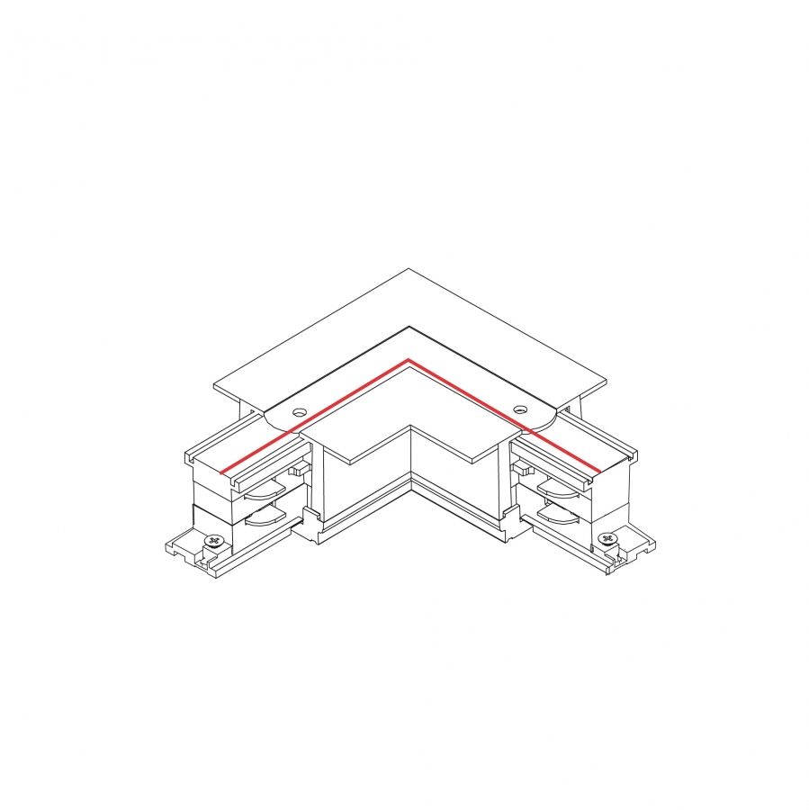 CTLS RECESSED POWER L CONNECTOR, RIGHT (L-R) BLACK 8231